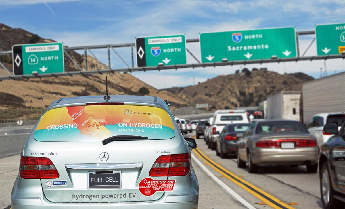 Fuel Cell car in HOV Lane