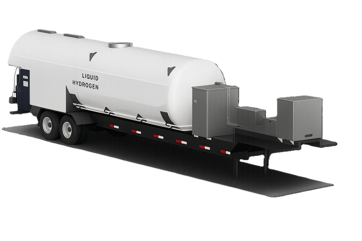 Prefabricated liquid hydrogen dispensing trailer