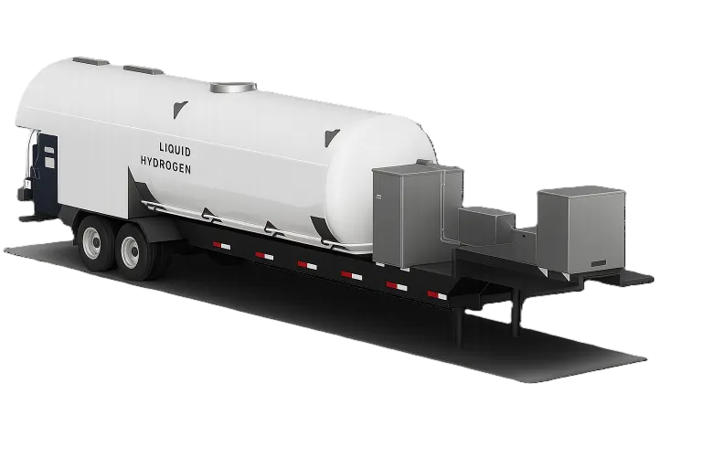 Prefabricated liquid hydrogen dispensing trailer